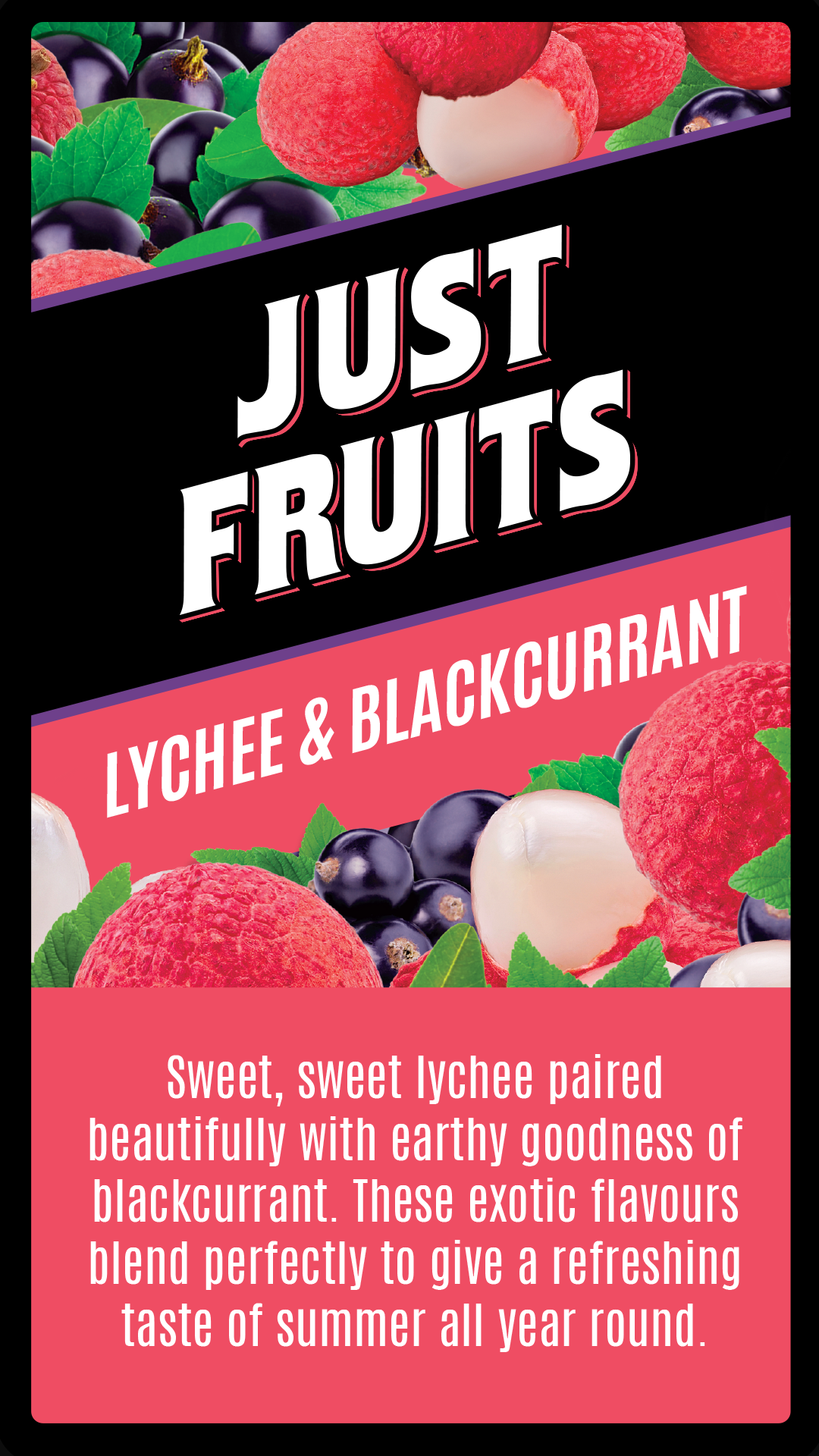Just Fruits 60ml | Lychee Blackcurrant | Wholesale